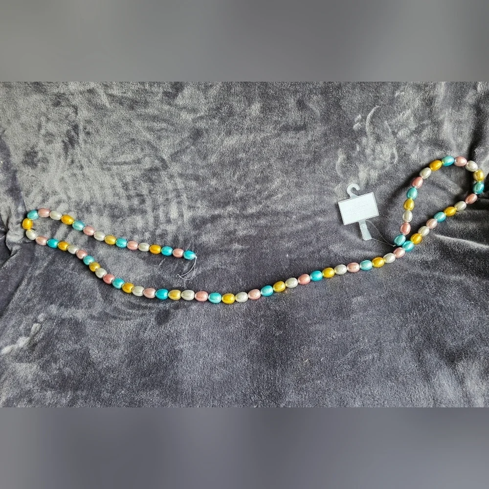 New Ashland 6ft. Easter Small Pearl Egg Garland, multi-color home decor